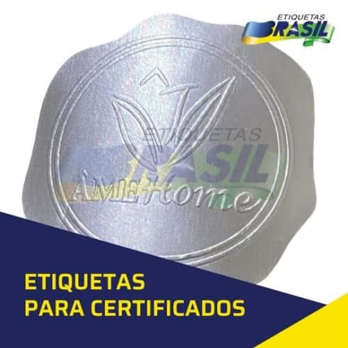 Etiquetas em relevo para certificado